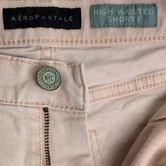 Aeropostale Women Shorts Size 0 Pink Distressed High Waisted Shorty - Picture 5 of 9